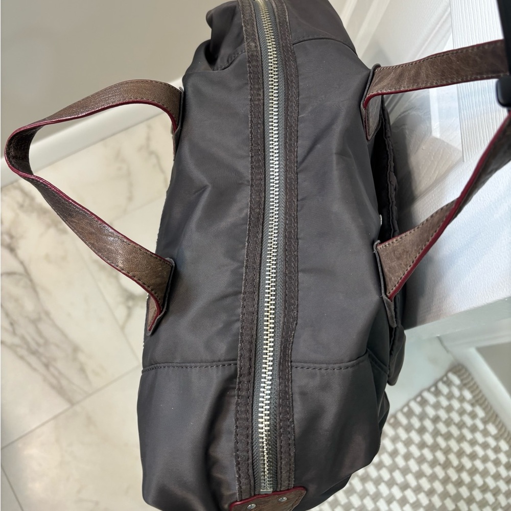 ✨MZ WALLACE Josie Bedford Nylon Grey Satchel/Large Bag Suede & Leather Trim - Picture 4 of 15